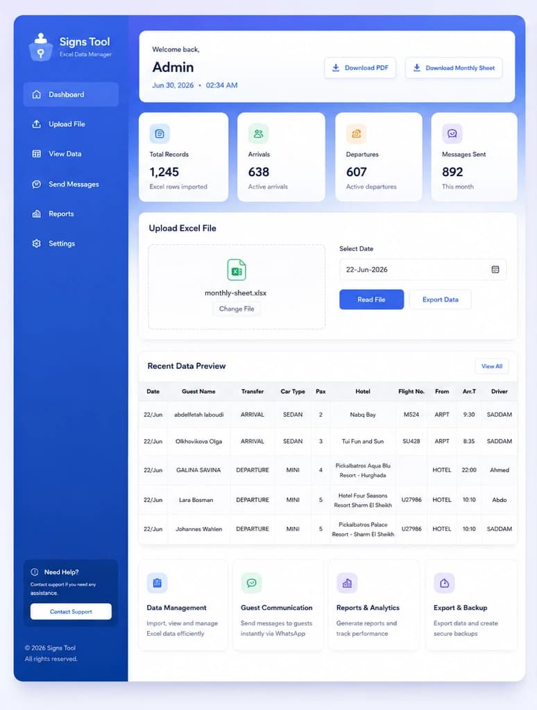 Visit Project Transfer Signs Generator